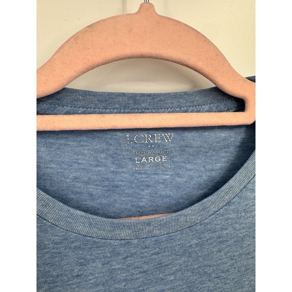 J. Crew Lot Of 2 Slim Washed T-Shirt Men Large Blue Biege Casual Basic Lounge - Picture 4 of 7